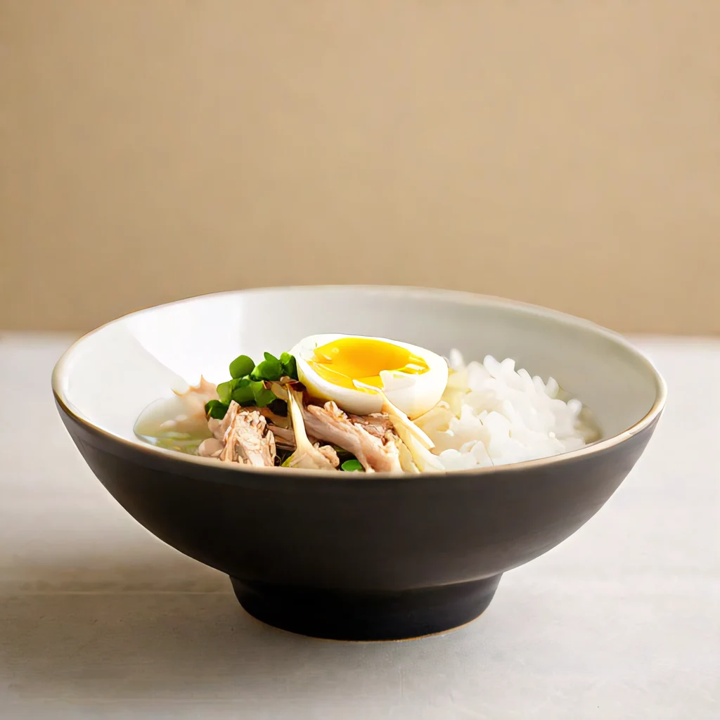 生姜と鶏ささみのやさしい雑炊