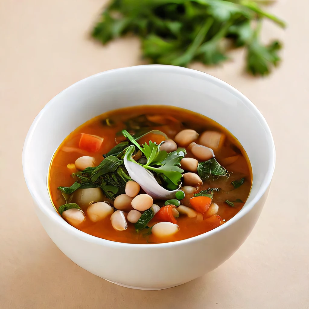 小松菜とトマトの豆スープ