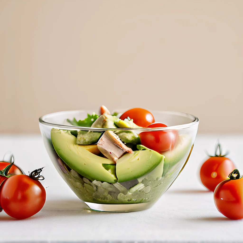 サバ缶とアボカドのサラダ — Q版イラスト